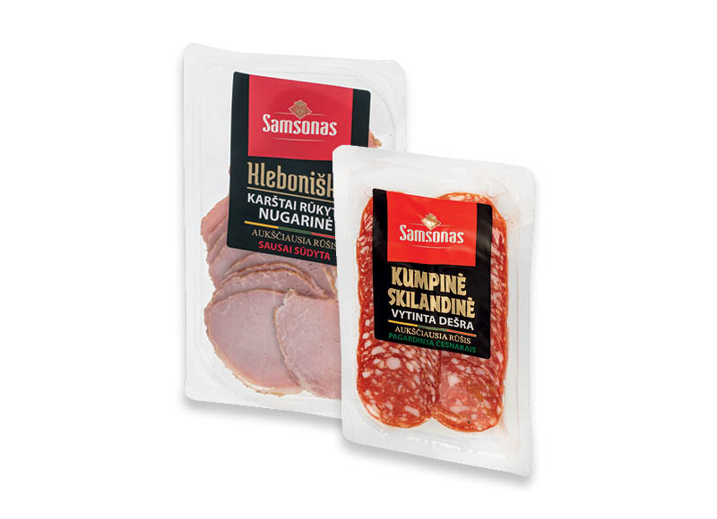 Pjaustytiems SAMSONO mėsos gaminiams
			, 
				 80 g, 90 g, 100 g, 3 rūšių. A lygio parduotuvėse