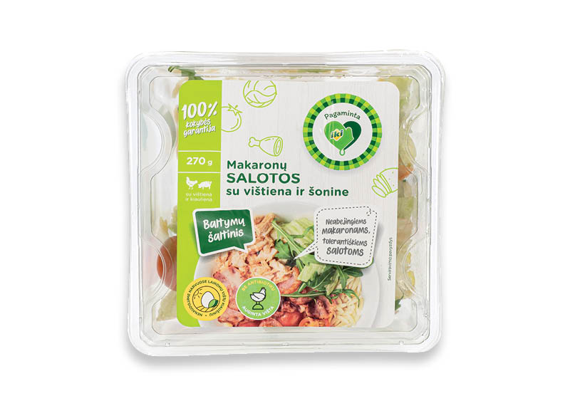 PAGAMINTA IKI makaronų salotos su vištiena ir šonine
,
270 g, 11,07 Eur/kg PAGAMINTA IKI makaronų salotos su vištiena ir šonine
,
270 g, 11,07 Eur/kg