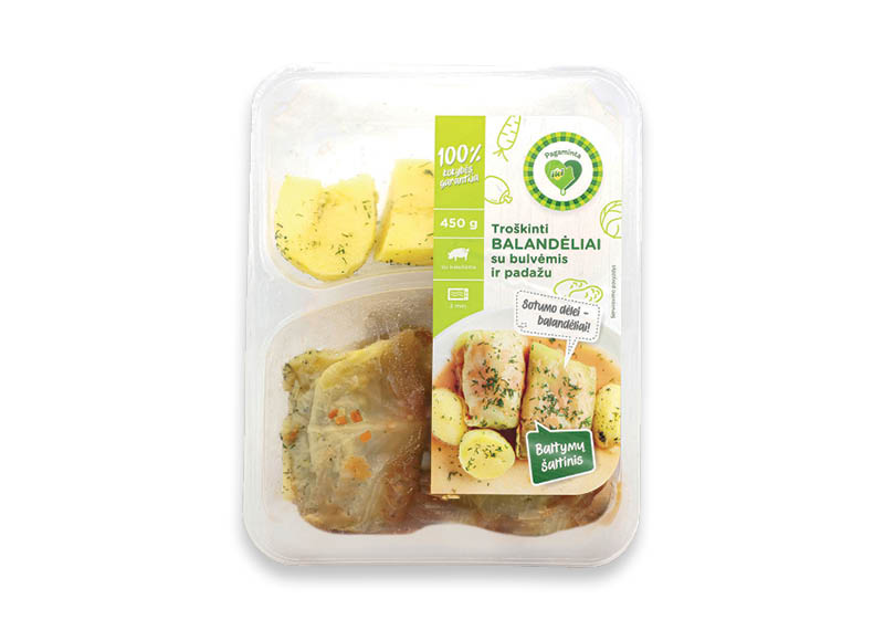 PAGAMINTA IKI troškinti balandėliai su bulvėmis ir padažu
			, 
				 450 g, 7,09 Eur/kg. A lygio parduotuvėse