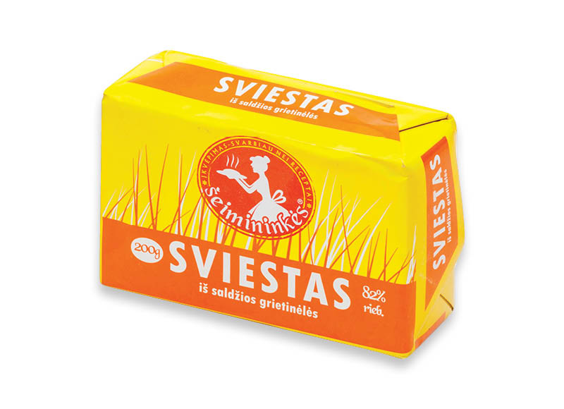 ŠEIMININKĖS sviestas
,
200 g, 82 % rieb., 8,95 Eur/kg ŠEIMININKĖS sviestas
,
200 g, 82 % rieb., 8,95 Eur/kg