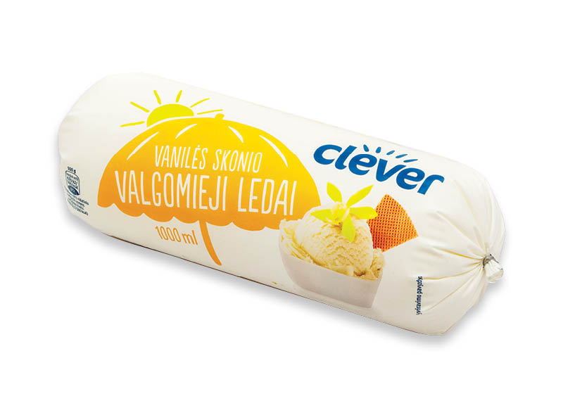 CLEVER vanilės skonio valgomieji ledai
			, 
				 1 l
