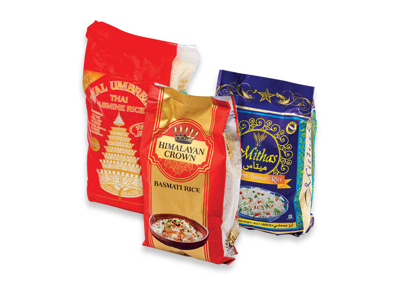 Ryžiams HIMALAYAN CROWN, MITHAS BASMATI, JASMINE ROYALL UMBRELLA
			, 
				 800 g, 1 kg, 3 rūšių