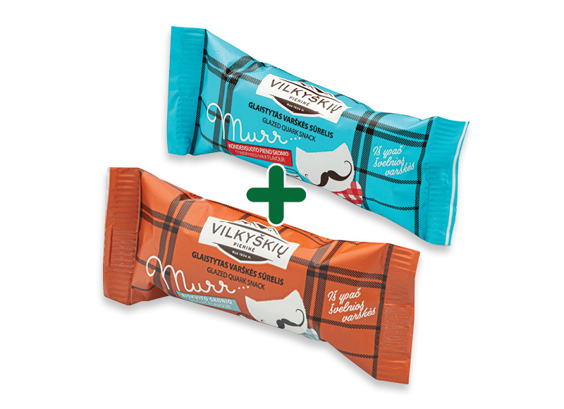 Glaistytas varškės sūrelis MURR
			, 
				 40 g, 3 rūšių, 0,59 Eur/vnt.