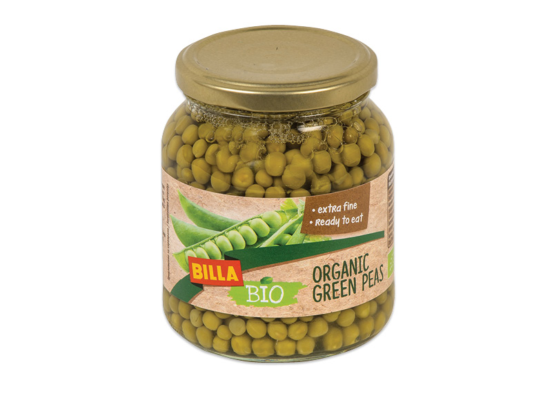BILLA BIO konservuoti ekologiški žalieji žirneliai
			, 
				 370 ml, 3,22 Eur/l. A lygio parduotuvėse