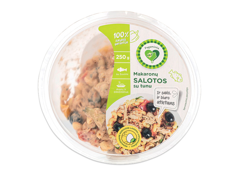 PAGAMINTA IKI makaronų salotos su tunu
,
250 g, 9,16 Eur/kg. A lygio parduotuvėse PAGAMINTA IKI makaronų salotos su tunu
,
250 g, 9,16 Eur/kg. A lygio parduotuvėse