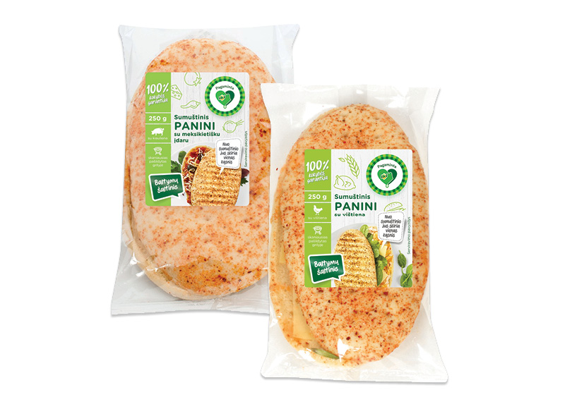 PAGAMINTA IKI sumuštiniai PANINI
			, 
				 220 g, 250 g, 3 rūšių. Ir IKI EXPRESS