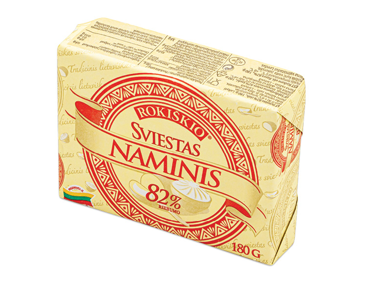 ROKIŠKIO NAMINIS sviestas
			, 
				 180 g, 82 % rieb., 8,83 Eur/kg. Ir IKI EXPRESS