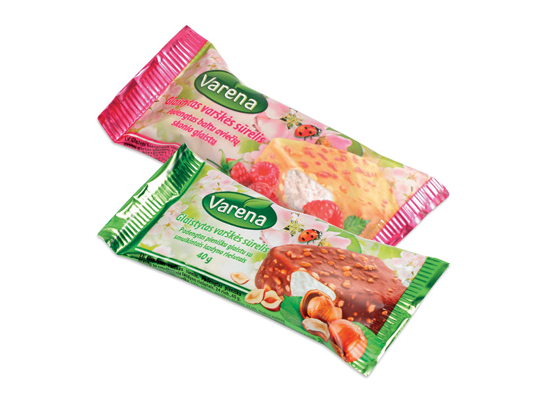 Glaistytas varškės sūrelis VARĖNA
			, 
				 40 g, 2 rūšių, 11,75 Eur/kg. A lygio parduotuvėse