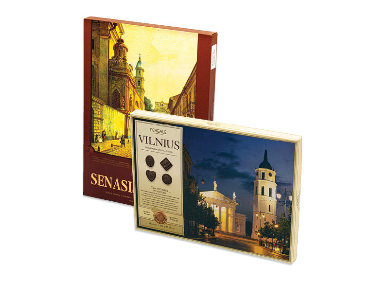 Saldainių dėžutė SENASIS VILNIUS ir VILNIAUS ASORTI
			, 
				 348 g, 2 rūšių, 10,03 Eur/kg. A lygio parduotuvėse