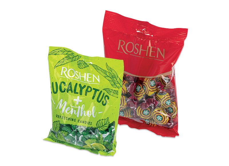 Fasuotiems karameliniams saldainiams ROSHEN
			, 
				 100 g, 126 g, 200 g, 4 rūšių. A lygio parduotuvėse