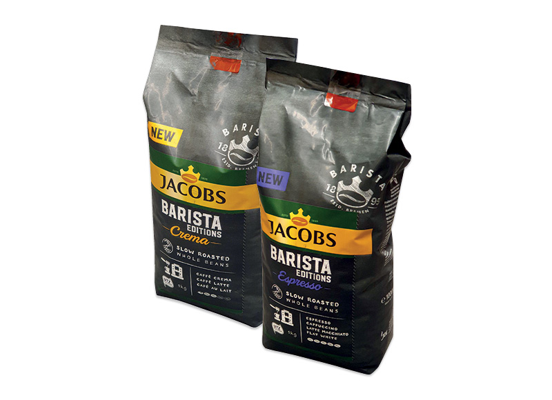 Kavos pupelėms JACOBS BARISTA
			, 
				 1 kg, 3 rūšių. A lygio parduotuvėse