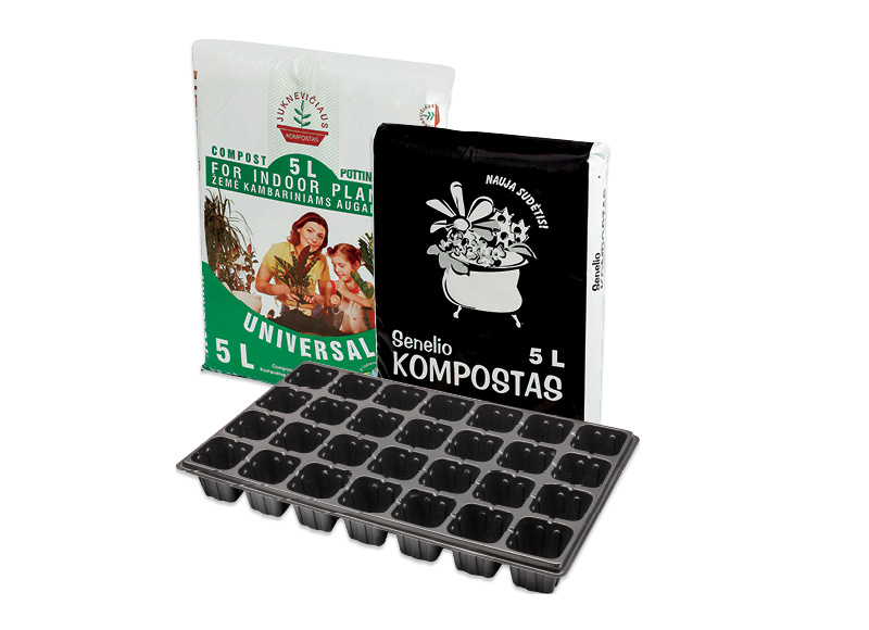 Žemėms ir daigykloms
			, 
				 Įvairių rūšių