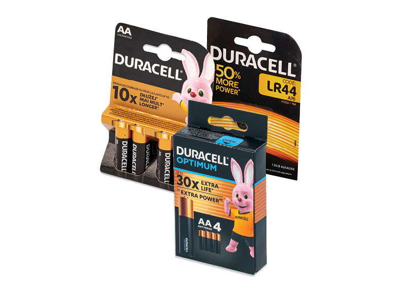 Elementams DURACELL
			, 
				 Įvairių rūšių