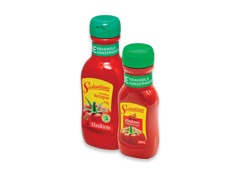 SUSLAVIČIAUS kečupams
			, 
				 480 g, 500 g, 1 kg, 1,25 kg 4 rūšių
