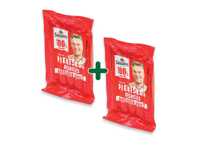 Virtos SAMSONO PIENIŠKOS dešrelės
			, 
				 310 g, a. r., 3,49 Eur/vnt. Ir IKI EXPRESS