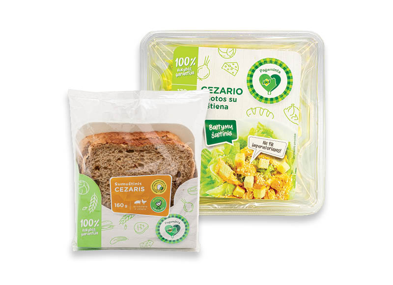 PAGAMINTA IKI sumuštiniui ir salotoms CEZARIO
			, 
				 160 g, 170 g. Ir IKI EXPRESS