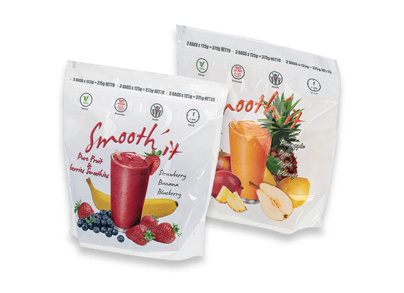Šaldyti vaisių ir vaisių-uogų kokteiliai SMOOTH’IT
			, 
				 375 g, 2 rūšių, 6,37 Eur/kg. A lygio parduotuvėse