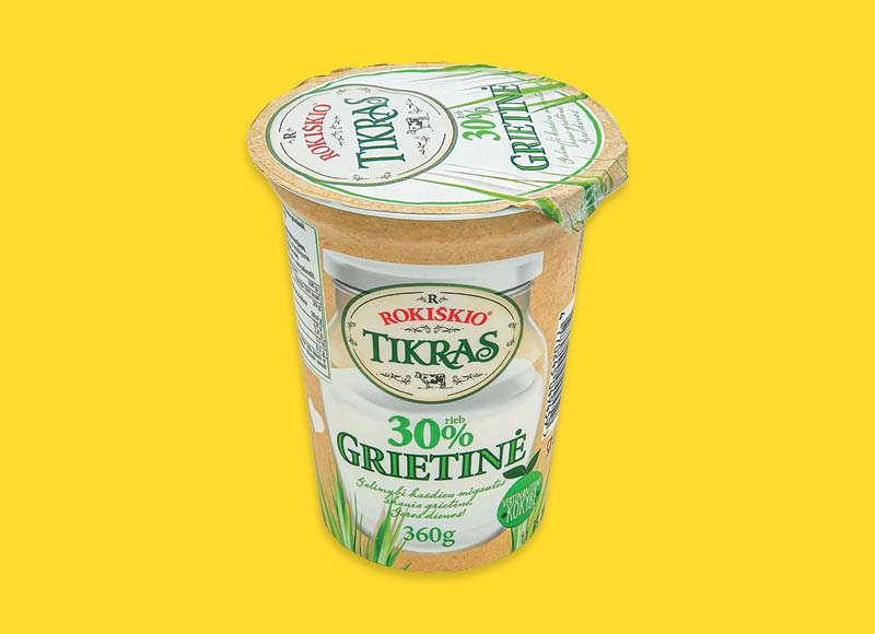 ROKIŠKIO grietinė TIKRAS
			, 
				 360 g, 30 % rieb., 4,69 Eur/kg