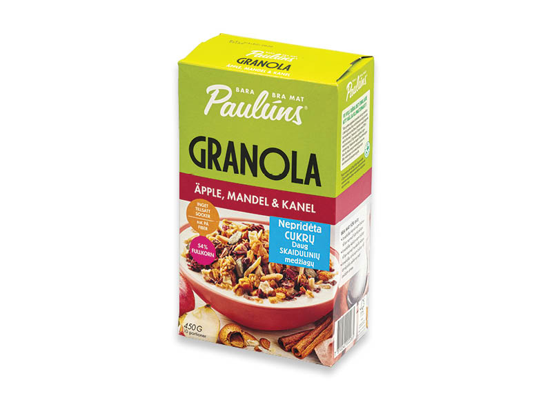 GRANOLA PAULUNS
			, 
				 450 g, 4 rūšių, 9,76 Eur/kg. A lygio parduotuvėse
