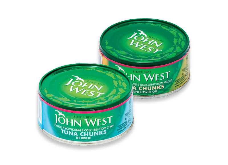 JOHN WEST tunas
			, 
				 145 g, 2 rūšių, 13,72 Eur/kg