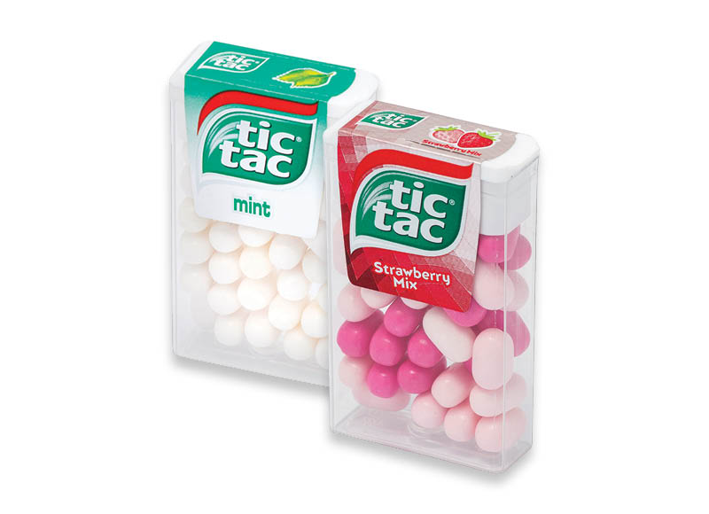 Saldainiams TIC TAC
			, 
				 5 rūšių. A lygio parduotuvėse
