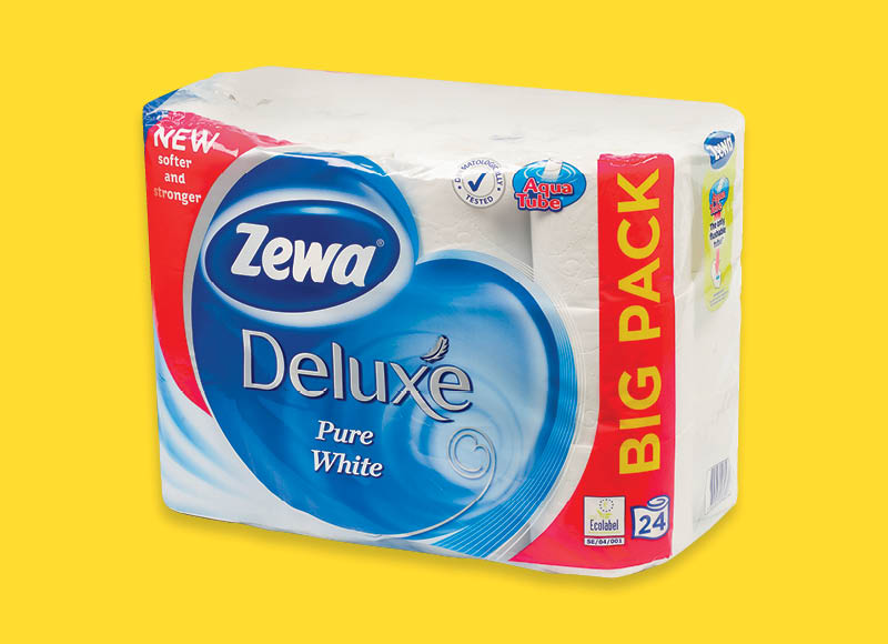 Tualetinis popierius ZEWA DELUXE PURE WHITE
			, 
				 3 sl., 24 rit., 0,40 Eur/rit. A lygio parduotuvėse
