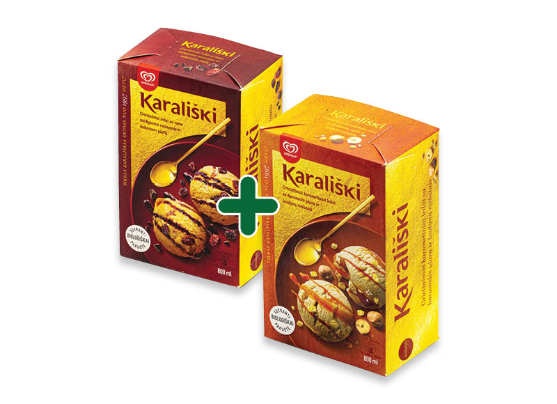 Valgomieji ledai KARALIŠKI dėžutėje
			, 
				 800 ml, 4 rūšių, 8,29 Eur/vnt.