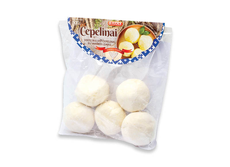 JUDEX virtų bulvių cepelinai su varškės įdaru
			, 
				 500 g, 2,68 Eur/kg. A lygio parduotuvėse