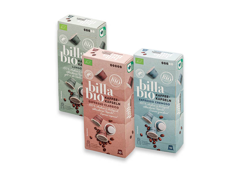 BILLA BIO kavos kapsulės (NESPRESSO)
			, 
				 10 vnt., 3 rūšių, 0,27 Eur/vnt. A lygio parduotuvėse