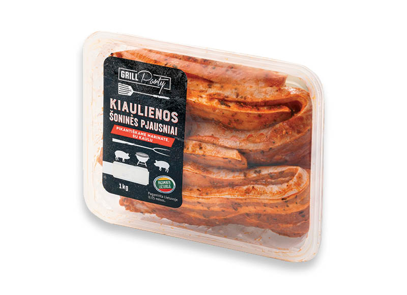 GRILL PARTY kiaulienos šoninės pjausniai su kaulu pikantiškame marinate
			, 
				 1 kg. A lygio parduotuvėse