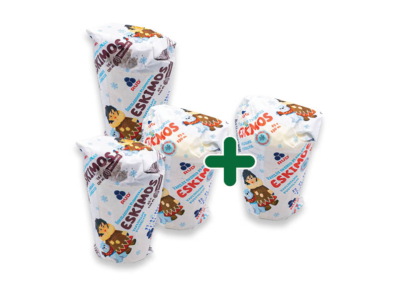 Plombyras ESKIMOS vafliniame puodelyje
			, 
				 130 ml, 2 rūšių, 0,99 Eur/vnt. A lygio parduotuvėse