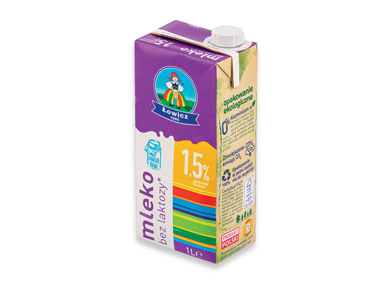 Pienas LOWICZ be laktozės
			, 
				 1 l, 1,5 % rieb.