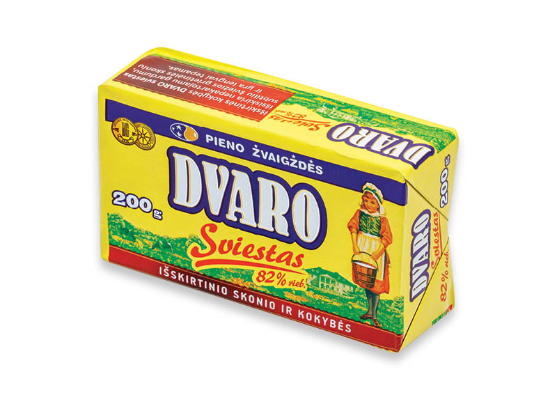 DVARO saldžios grietinėlės sviestas
			, 
				 200 g, 82 % rieb., 10,95 Eur/kg