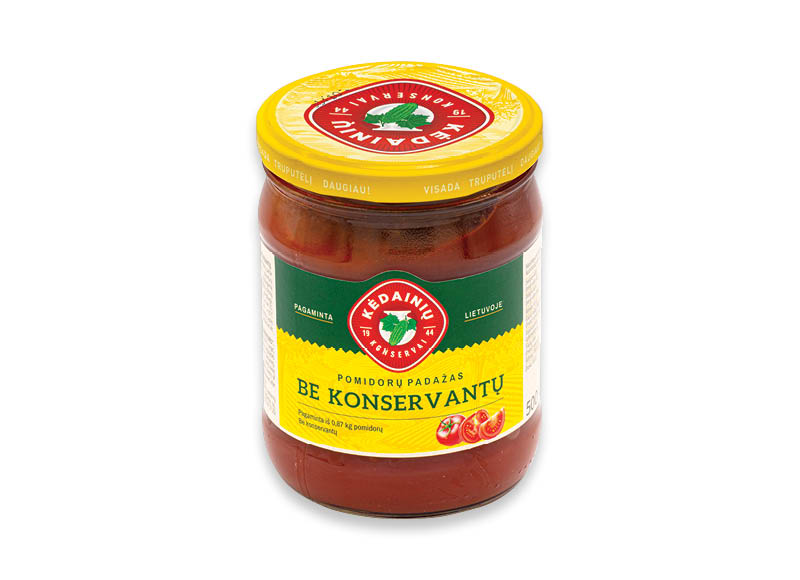 KĖDAINIŲ pomidorų padažas be konservantų
,
500 g, 2,58 Eur/kg KĖDAINIŲ pomidorų padažas be konservantų
,
500 g, 2,58 Eur/kg