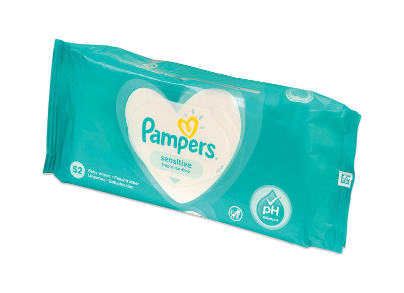 Drėgnos servetėlės PAMPERS SENSITIVE
			, 
				 52 vnt., 0,03 Eur/vnt. A lygio parduotuvėse