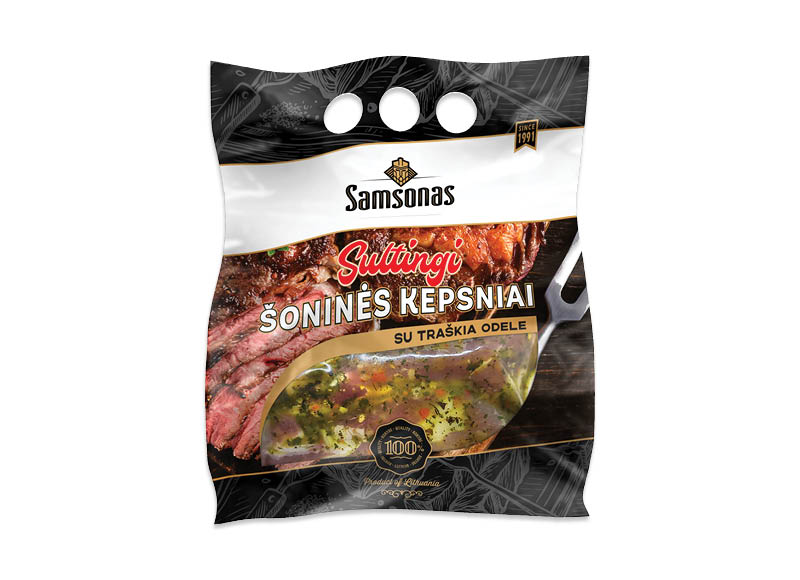 SAMSONO kiaulienos šoninės kepsniai su traškia odele žolelių marinate
			, 
				 600 g
