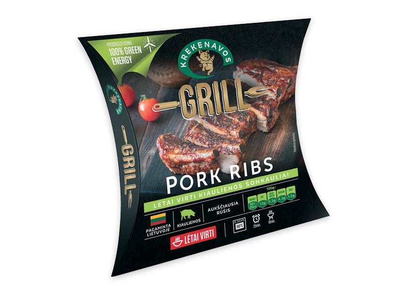 Lėtai virti GRILL kiaulienos šonkauliai su barbekiu padažu (vakuuminėje pakuotėje)
			, 
				 1 kg