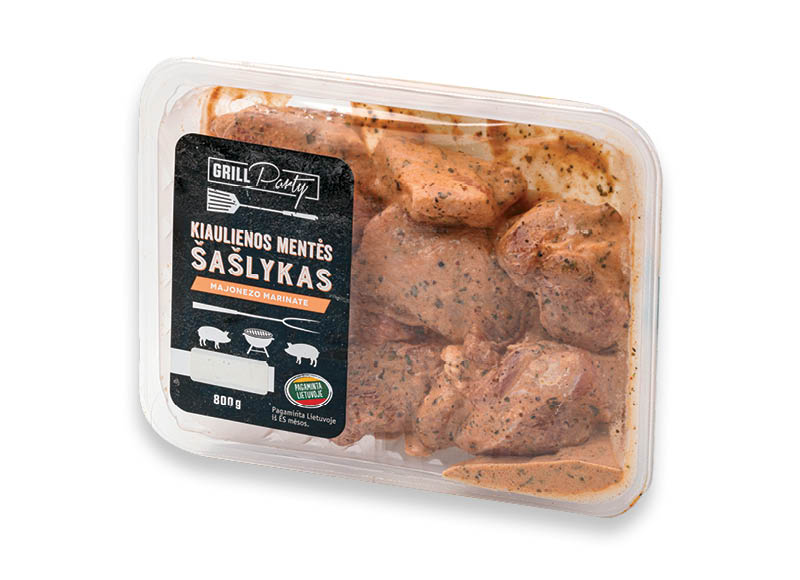 GRILL PARTY kiaulienos mentės šašlykas majonezo marinate
			, 
				 800 g, 4,74 Eur/kg. A lygio parduotuvėse