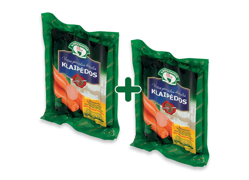 Virtos KLAIPĖDOS PIENIŠKOS dešrelės
			, 
				 300 g, 2,29 Eur/vnt.