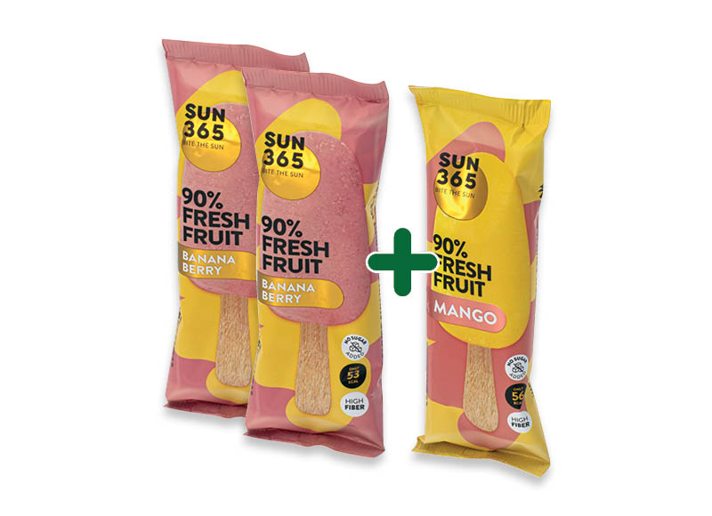 Sorbetas SUN365
			, 
				 70 g, 2 rūšių, 1,49 Eur/vnt. A lygio parduotuvėse