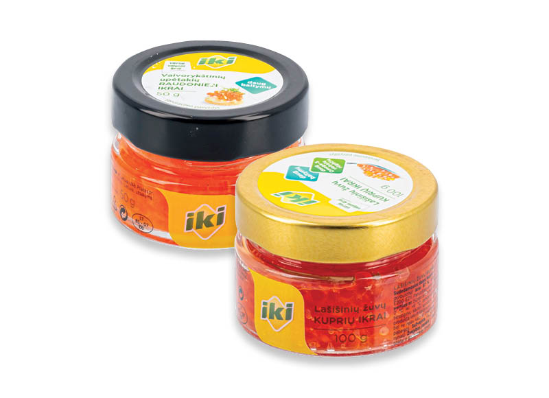IKI lašišinių žuvų kuprių ir vaivorykštinių upėtakių ikrams
,
50 g, 100 g, 2 rūšių. A lygio parduotuvėse IKI lašišinių žuvų kuprių ir vaivorykštinių upėtakių ikrams
,
50 g, 100 g, 2 rūšių. A lygio parduotuvėse