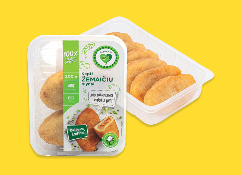 PAGAMINTA IKI keptiems ŽEMAIČIŲ blynams
			, 
				 100 g, 200 g, 600 g, 2 rūšių. Ir IKI EXPRESS