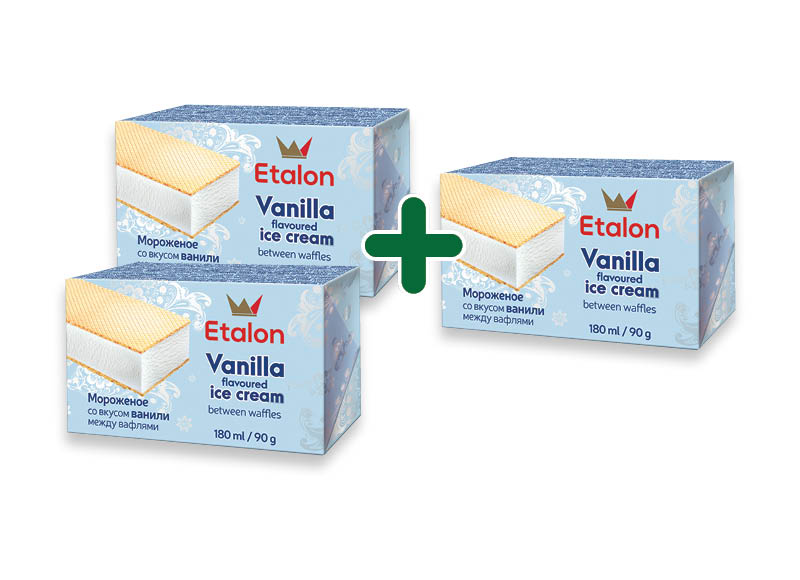 ETALON vanilės skonio valgomieji ledai
			, 
				 180 l, 0,85 Eur/vnt. A lygio parduotuvėse