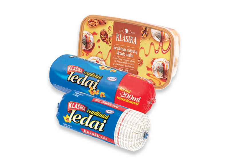 Valgomiesiems ledams KLASIKA
			, 
				 0,5 l, 1 l, 4 rūšių. Ir IKI EXPRESS