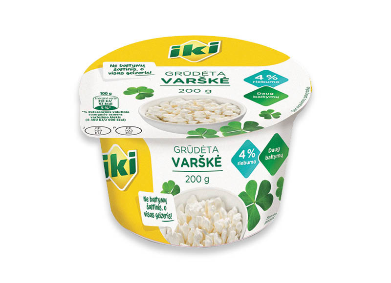 IKI GRŪDĖTA varškė
,
200 g, 4 % rieb., 5,95 Eur/kg IKI GRŪDĖTA varškė
,
200 g, 4 % rieb., 5,95 Eur/kg