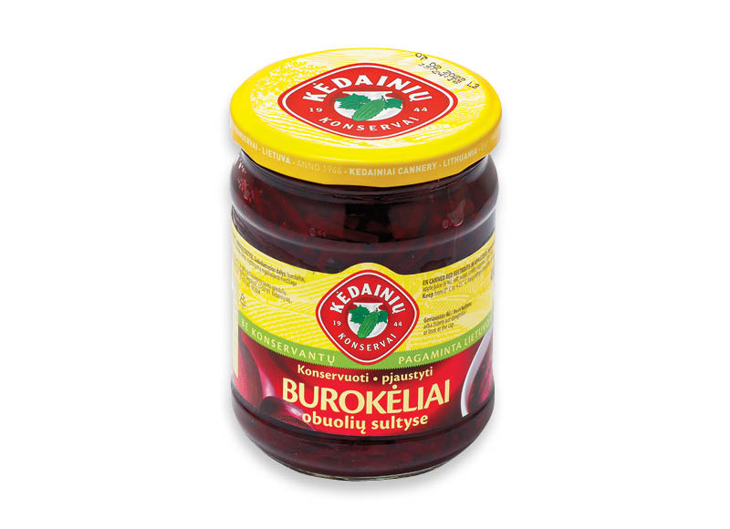 Konservuoti KĖDAINIŲ burokėliai obuolių sultyse
			, 
				 480 g, 2,06 Eur/kg