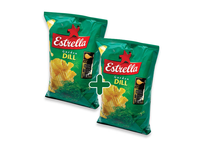 Krapų skonio bulvių traškučiai ESTRELLA
			, 
				 130 g, 2,19 Eur/vnt. Ir IKI EXPRESS