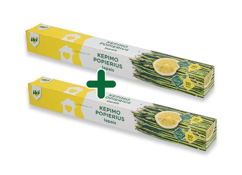 IKI kepimo popierius
,
30 lapų, 1,99 Eur/vnt. A lygio parduotuvėse IKI kepimo popierius
,
30 lapų, 1,99 Eur/vnt. A lygio parduotuvėse