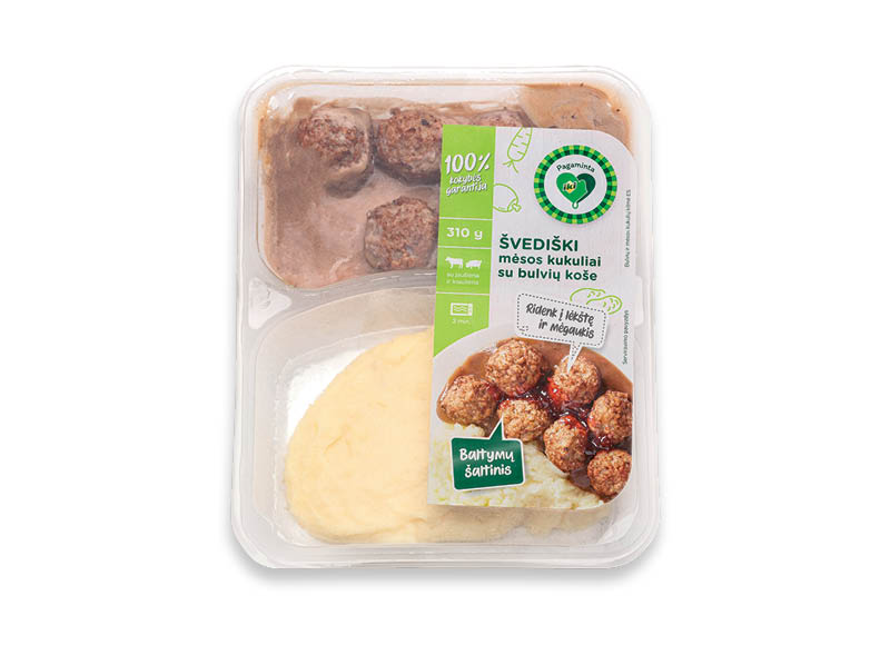 PAGAMINTA IKI ŠVEDIŠKI kukuliai su bulvių koše
			, 
				 310 g, 9,65 Eur/kg. Ir IKI EXPRESS