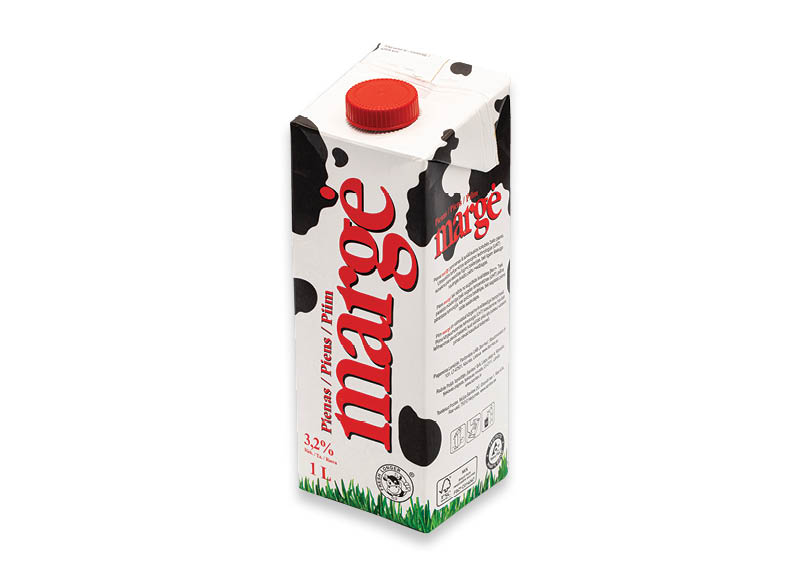 MARGĖ UAT pienas
			, 
				 1 l, 3,2 % rieb. A lygio parduotuvėse